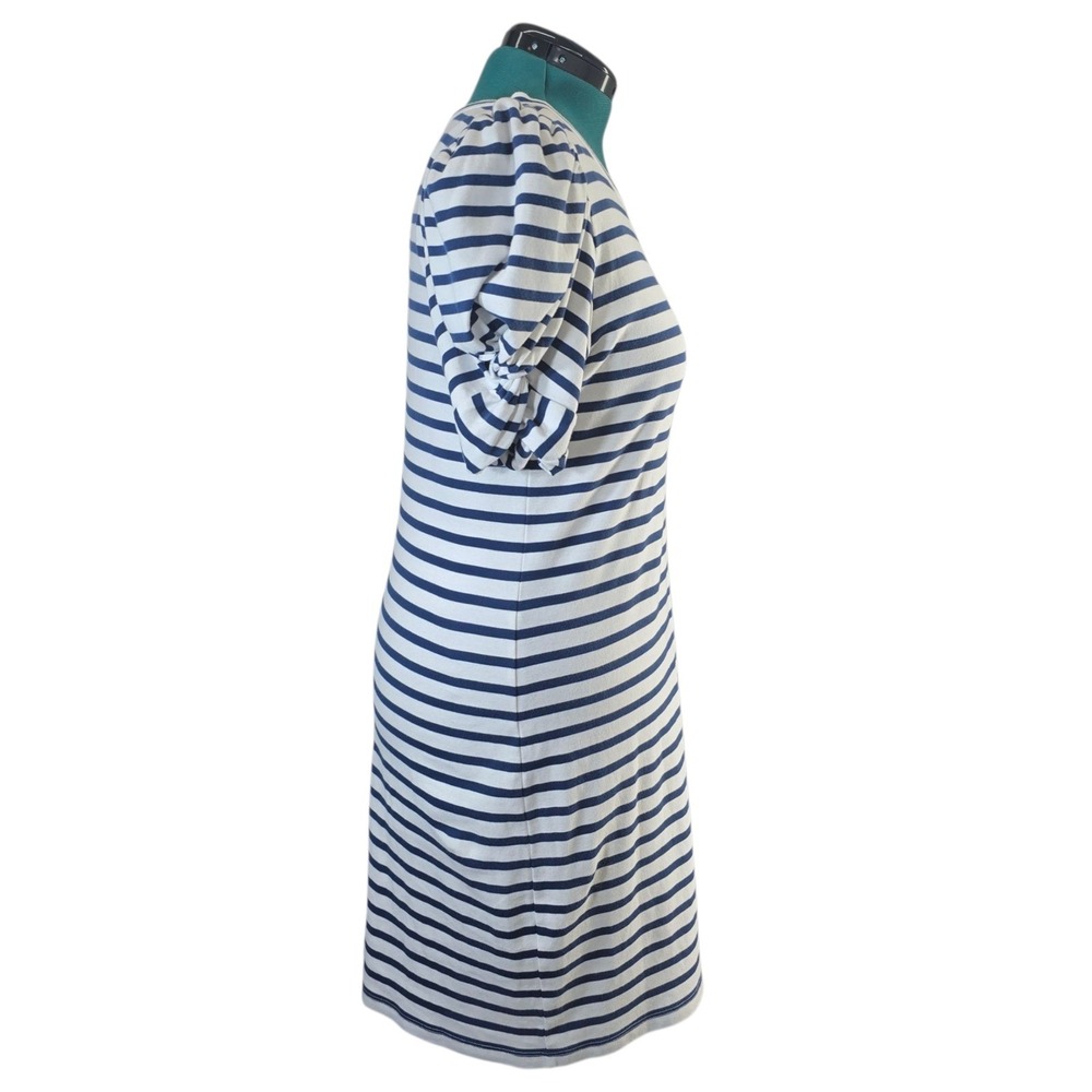 Lilly Pulitzer Striped T-Shirt Dress Puff Sleeve Blue White Size L - Picture 2 of 9